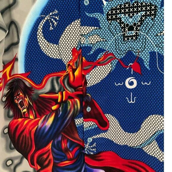 J/E/T Shirt Men's Size Medium Streetwear Multicolor Graphics Buttons Casual Top - Picture 6 of 9